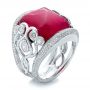  Platinum And Platinum Platinum And Platinum Custom Spinel And Pave Diamond Anniversary Ring - Three-Quarter View -  102081 - Thumbnail