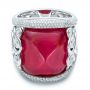  Platinum And Platinum Platinum And Platinum Custom Spinel And Pave Diamond Anniversary Ring - Flat View -  102081 - Thumbnail