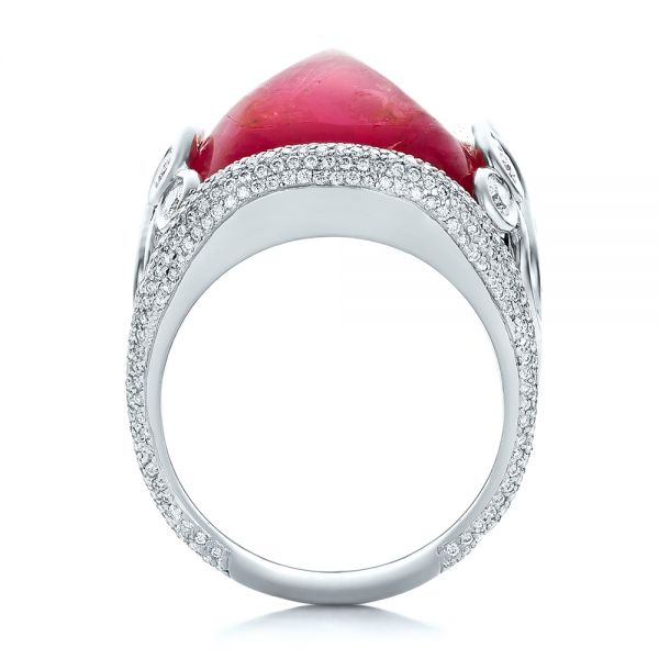  Platinum And Platinum Platinum And Platinum Custom Spinel And Pave Diamond Anniversary Ring - Front View -  102081