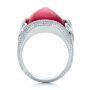  14K Gold And Platinum 14K Gold And Platinum Custom Spinel And Pave Diamond Anniversary Ring - Front View -  102081 - Thumbnail