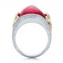  18K Gold And 14k Yellow Gold 18K Gold And 14k Yellow Gold Custom Spinel And Pave Diamond Anniversary Ring - Front View -  102081 - Thumbnail