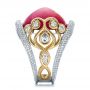  Platinum And 18k Yellow Gold Platinum And 18k Yellow Gold Custom Spinel And Pave Diamond Anniversary Ring - Side View -  102081 - Thumbnail