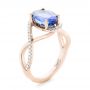 14k Rose Gold 14k Rose Gold Custom Tanzanite And Diamond Fashion Ring - Three-Quarter View -  102909 - Thumbnail