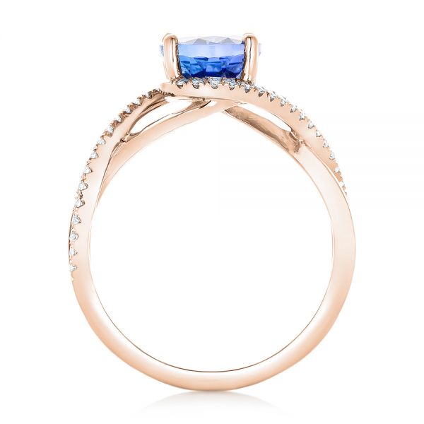 14k Rose Gold 14k Rose Gold Custom Tanzanite And Diamond Fashion Ring - Front View - 102909