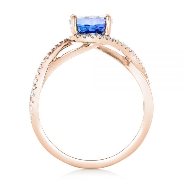 14k Rose Gold 14k Rose Gold Custom Tanzanite And Diamond Fashion Ring - Front View -  102909