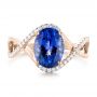 14k Rose Gold 14k Rose Gold Custom Tanzanite And Diamond Fashion Ring - Top View -  102909 - Thumbnail