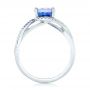 18k White Gold 18k White Gold Custom Tanzanite And Diamond Fashion Ring - Front View -  102909 - Thumbnail
