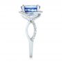 14k White Gold Custom Tanzanite And Diamond Fashion Ring - Side View -  102909 - Thumbnail