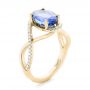 18k Yellow Gold 18k Yellow Gold Custom Tanzanite And Diamond Fashion Ring - Three-Quarter View -  102909 - Thumbnail