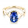 18k Yellow Gold 18k Yellow Gold Custom Tanzanite And Diamond Fashion Ring - Flat View -  102909 - Thumbnail