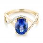 14k Yellow Gold 14k Yellow Gold Custom Tanzanite And Diamond Fashion Ring - Flat View -  102909 - Thumbnail