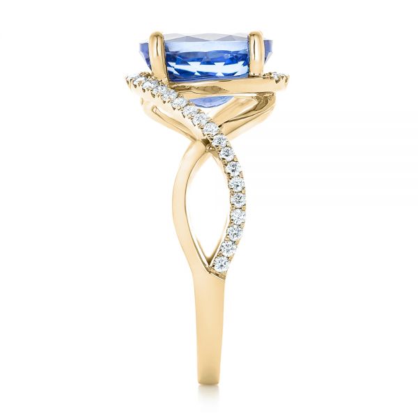 18k Yellow Gold 18k Yellow Gold Custom Tanzanite And Diamond Fashion Ring - Side View -  102909