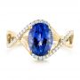 14k Yellow Gold 14k Yellow Gold Custom Tanzanite And Diamond Fashion Ring - Top View -  102909 - Thumbnail