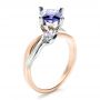 18k Rose Gold 18k Rose Gold Custom Tanzanite And Diamond Ring - Three-Quarter View -  1433 - Thumbnail