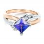 18k Rose Gold 18k Rose Gold Custom Tanzanite And Diamond Ring - Flat View -  1433 - Thumbnail