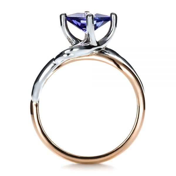 14k Rose Gold 14k Rose Gold Custom Tanzanite And Diamond Ring - Front View - 1433