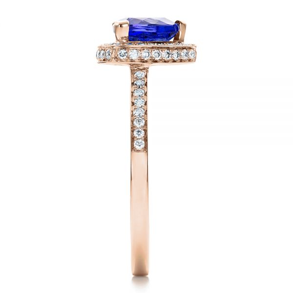 14k Rose Gold 14k Rose Gold Custom Tanzanite And Diamond Ring - Side View - 100842