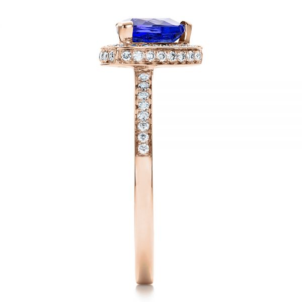 18k Rose Gold 18k Rose Gold Custom Tanzanite And Diamond Ring - Side View -  100842