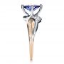 18k Rose Gold 18k Rose Gold Custom Tanzanite And Diamond Ring - Side View -  1433 - Thumbnail