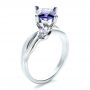 14k White Gold 14k White Gold Custom Tanzanite And Diamond Ring - Three-Quarter View -  1433 - Thumbnail