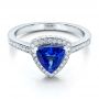 18k White Gold 18k White Gold Custom Tanzanite And Diamond Ring - Flat View -  100842 - Thumbnail