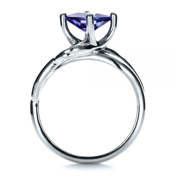 18k White Gold 18k White Gold Custom Tanzanite And Diamond Ring - Front View -  1433