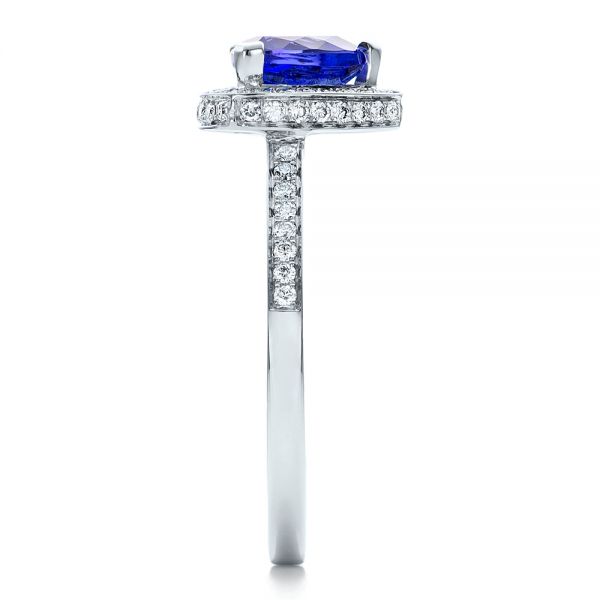  Platinum Platinum Custom Tanzanite And Diamond Ring - Side View -  100842