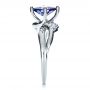 14k White Gold 14k White Gold Custom Tanzanite And Diamond Ring - Side View -  1433 - Thumbnail