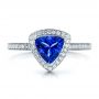14k White Gold Custom Tanzanite And Diamond Ring - Top View -  100842 - Thumbnail