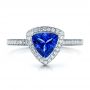 18k White Gold 18k White Gold Custom Tanzanite And Diamond Ring - Top View -  100842 - Thumbnail