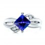 14k White Gold 14k White Gold Custom Tanzanite And Diamond Ring - Top View -  1433 - Thumbnail