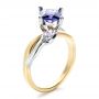 18k Yellow Gold Custom Tanzanite And Diamond Ring - Three-Quarter View -  1433 - Thumbnail