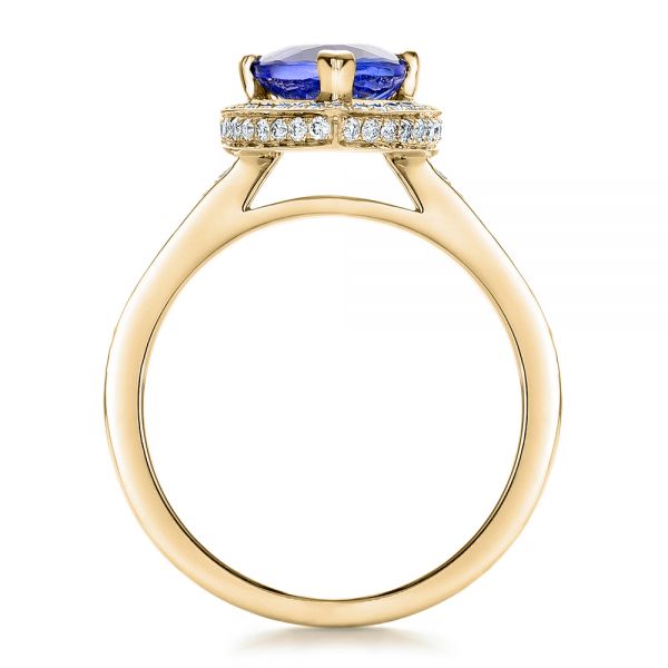 14k Yellow Gold 14k Yellow Gold Custom Tanzanite And Diamond Ring - Front View -  100842