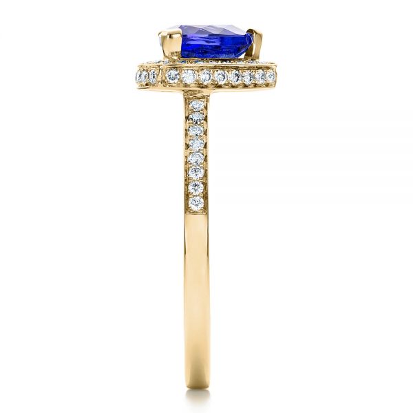 14k Yellow Gold 14k Yellow Gold Custom Tanzanite And Diamond Ring - Side View -  100842