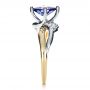 18k Yellow Gold Custom Tanzanite And Diamond Ring - Side View -  1433 - Thumbnail