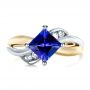 14k Yellow Gold 14k Yellow Gold Custom Tanzanite And Diamond Ring - Top View -  1433 - Thumbnail