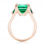 18k Rose Gold 18k Rose Gold Custom Three Stone Emerald Fashion Ring - Front View -  102894 - Thumbnail