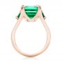 18k Rose Gold 18k Rose Gold Custom Three Stone Emerald Fashion Ring - Front View -  102894 - Thumbnail