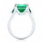 18k White Gold 18k White Gold Custom Three Stone Emerald Fashion Ring - Front View -  102894 - Thumbnail