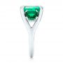  Platinum Custom Three Stone Emerald Fashion Ring - Side View -  102894 - Thumbnail