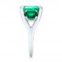 14k White Gold 14k White Gold Custom Three Stone Emerald Fashion Ring - Side View -  102894 - Thumbnail