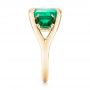 18k Yellow Gold 18k Yellow Gold Custom Three Stone Emerald Fashion Ring - Side View -  102894 - Thumbnail
