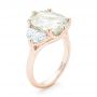 18k Rose Gold 18k Rose Gold Custom Three Stone White Sapphire And Diamond Fashion Ring - Three-Quarter View -  102877 - Thumbnail