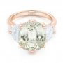 14k Rose Gold 14k Rose Gold Custom Three Stone White Sapphire And Diamond Fashion Ring - Flat View -  102877 - Thumbnail