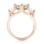 18k Rose Gold 18k Rose Gold Custom Three Stone White Sapphire And Diamond Fashion Ring - Front View -  102877 - Thumbnail
