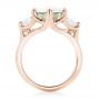 18k Rose Gold 18k Rose Gold Custom Three Stone White Sapphire And Diamond Fashion Ring - Front View -  102877 - Thumbnail