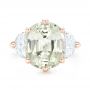 18k Rose Gold 18k Rose Gold Custom Three Stone White Sapphire And Diamond Fashion Ring - Top View -  102877 - Thumbnail