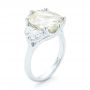 14k White Gold 14k White Gold Custom Three Stone White Sapphire And Diamond Fashion Ring - Three-Quarter View -  102877 - Thumbnail