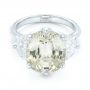 18k White Gold 18k White Gold Custom Three Stone White Sapphire And Diamond Fashion Ring - Flat View -  102877 - Thumbnail