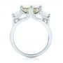  Platinum Custom Three Stone White Sapphire And Diamond Fashion Ring - Front View -  102877 - Thumbnail